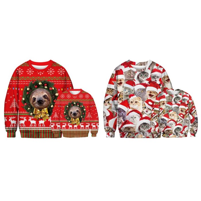 Family Matching Clothes Mommy and Me Christmas Sweaters Cartoon Father Deer Snowflake Xmas Costume Baby Girl Boy Family Look