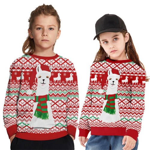 Newest Christmas Family Matching Tee Tops Snowflake Cartoon Print Sweatshirt for Boys Girls Sweater Daddy Mommy and Me Clothes