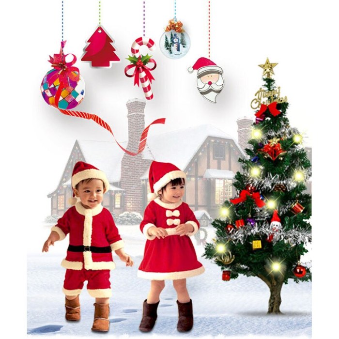 New Year Kids Santa Claus Cosplay Costume Carnival Party Christmas Girls Red Dress Baby Boys Xmas Clothing Set Halloween