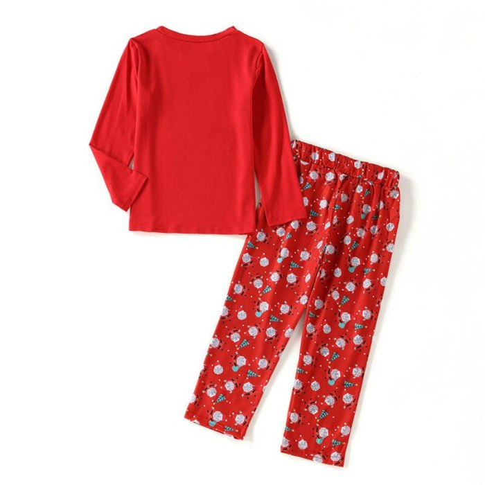 2021 Family Matching Clothes Christmas Red Parent-child Costume  Christmas Parents And Children's Women's Two-piece