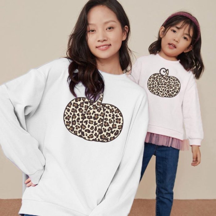 Mother Daughter Matching Sweatshirts Halloween Sweaters Family Set Mom Baby Mommy and Me Clothes Women Kids Cotton Tops