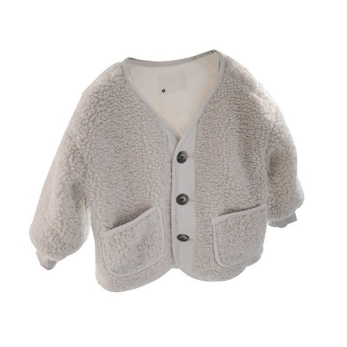 Family Matching Outwear Winter Mother Daughter Long Sleeve Lamb Wool Tops Clothes Mommy And Me Warm Jacket Clothing