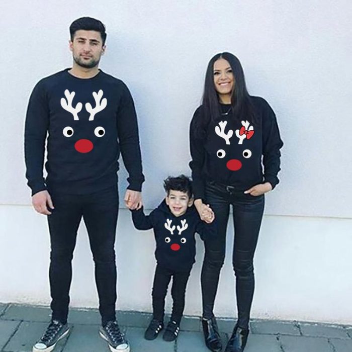 Christmas Family Sweatshirts Mommy and Me Matching Clothes Mother Daughter Father Son Mom Boys & Girls Tops Family Outfits Look