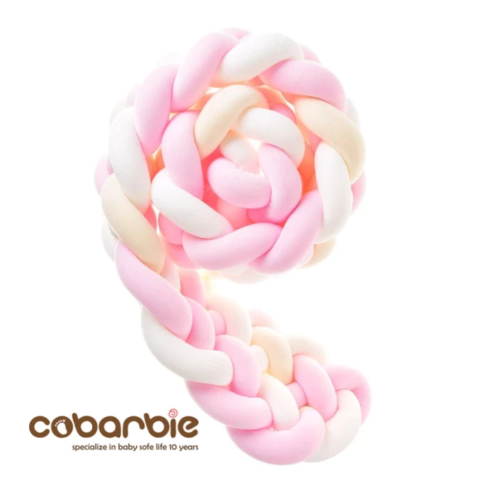 6 Strip 2Meter length 22cm Height baby Braided Crib Bumpers  Knot Long Pillow Cushion,Nursery bedding,cot room dector