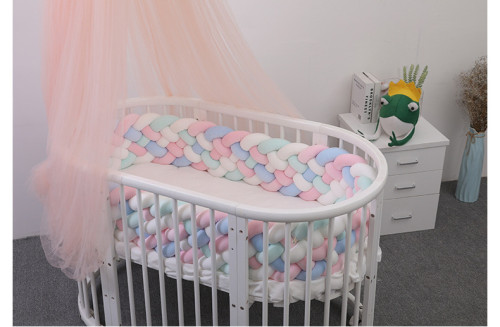 European style explosive woven three-strand twist crib 6 Strip surrounding baby children's room bed decoration bed guardrail