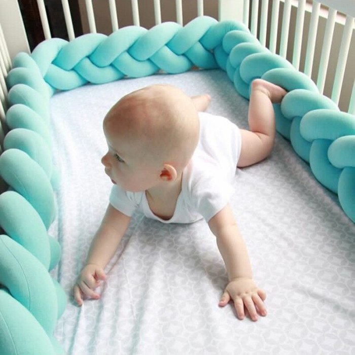New Baby Handmade Nodic Bumper Bed Braid Knot Pillow Cushion Bumper for Infant Bebe Crib Protector Cot Bumper Room Decor