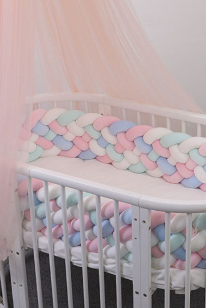 European style explosive woven three-strand twist crib 6 Strip surrounding baby children's room bed decoration bed guardrail