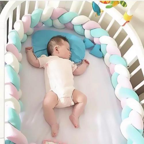 2M Baby Bed Bumper Sides in the Crib Nordic Handmade Braid Crib Bumper Braid Knot Newborn Bed Barrier Baby Room Decor
