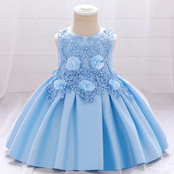 2021 Child Clothing 1st Birthday Dress For Baby Girl Baptism Flower Princess Dresses First Ceremony Party Dress Vestido 1-5 Year
