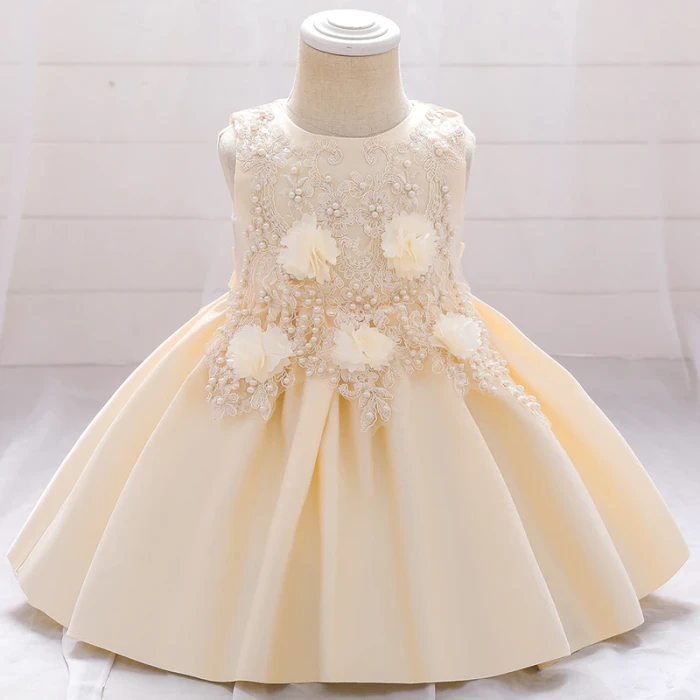 2021 Child Clothing 1st Birthday Dress For Baby Girl Baptism Flower Princess Dresses First Ceremony Party Dress Vestido 1-5 Year