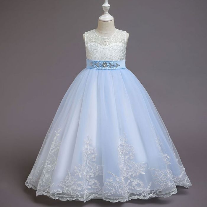 2021 Girl Clothes Elegant Long Evening Dress For Girls Performance Costume Wedding Dress Children Princess Dress For 5-12 Age