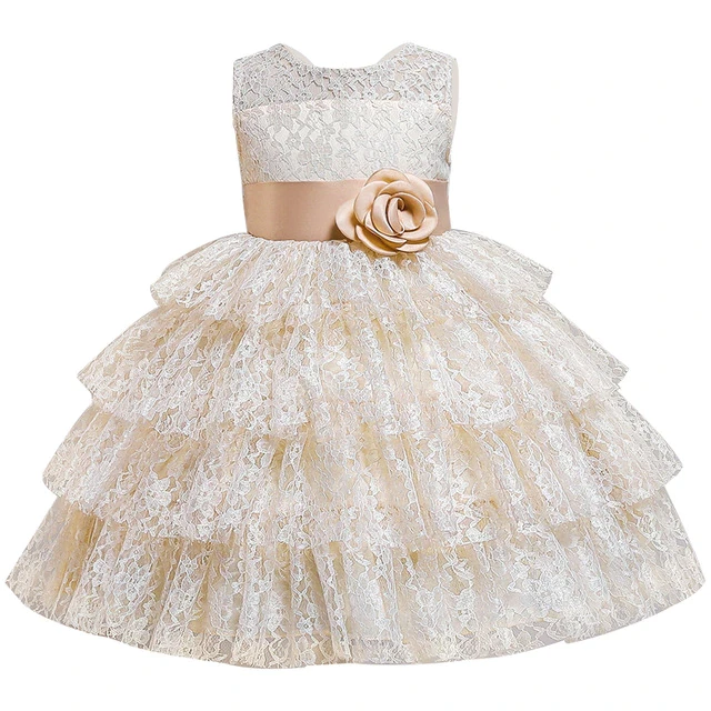Flower Girls Wedding Dress For Girls Elegant Lace Princess Dress Kids Dresses Children Evening Party Ball Gown 4 5 6 8 10 Year