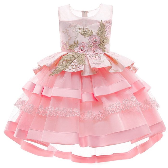 Baby Lace  Princess Dress For Girl Elegant Embroidery Flower Birthday Party Girl Dress Baby Girls Clothes 3-10 Years