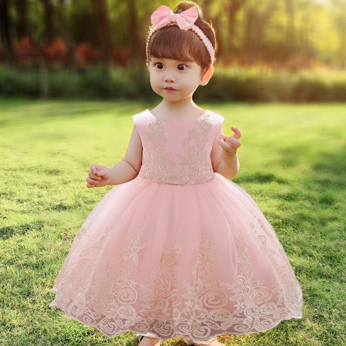 Baby Kids Dresses For Girls Sequins Bow Birthday Party Dress Infant Wedding Ball Gown Christening Dress  Clothes