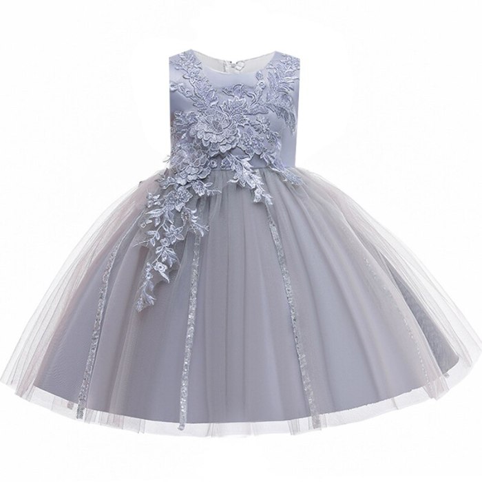 Girl Pageant Prom Gown Embroidery Lace Kids Evening Party Dress for Wedding Girl Dresses First Communion Dress Bow