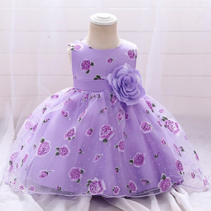 2021 Summer Beading First Birthday Dress For Baby Girl Clothes Child Infant Dress White Princess Dresses Flower Party Gown