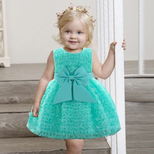 Bow Dress for Baby Girl Christening Gown First 1st Birthday Prom Dress Party Wedding Dress Baby Clothes Infant Vestidos