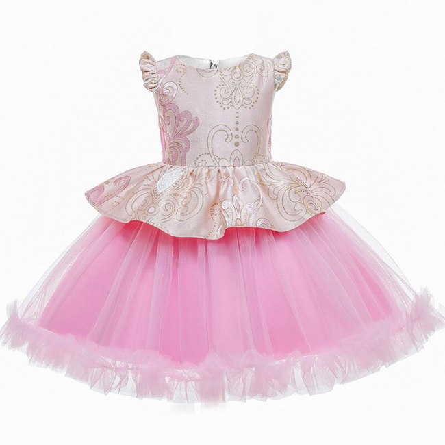 2021 3-10 Years Summer Girls Birthday Tutu Dress Kids Wedding Dresses For Children Costume Lace Princess Party Dress Girl Palace