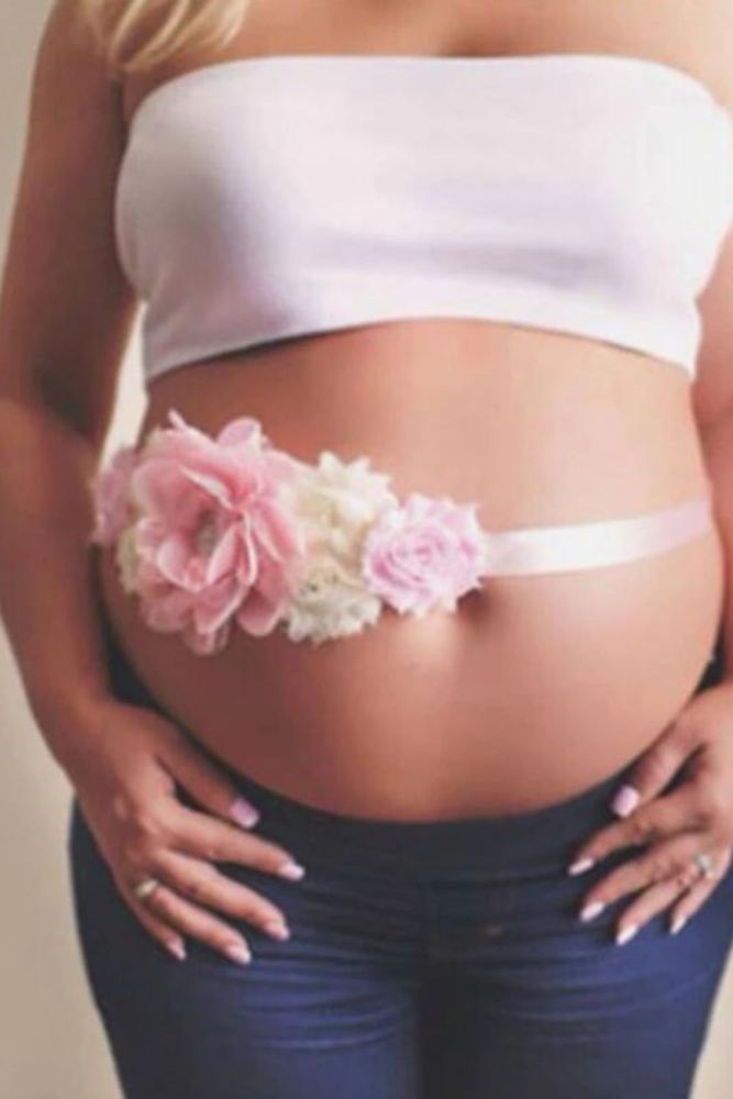 Pregnant Women Lace Photography Props Maternity Photo Shoot Flower Sash