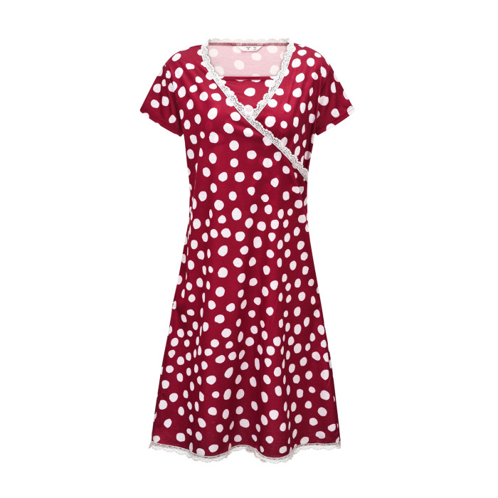 Summer Women Maternity Fashion Print Red A-line Dress  Blouse Maternity Nursing Dress  Short Sleeves Blouse Dresses Clothes