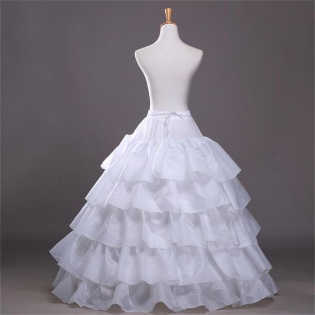 High Quality White 4 Hoops Petticoat Crinoline Slip Underskirt For Wedding Prom Bridal Gown