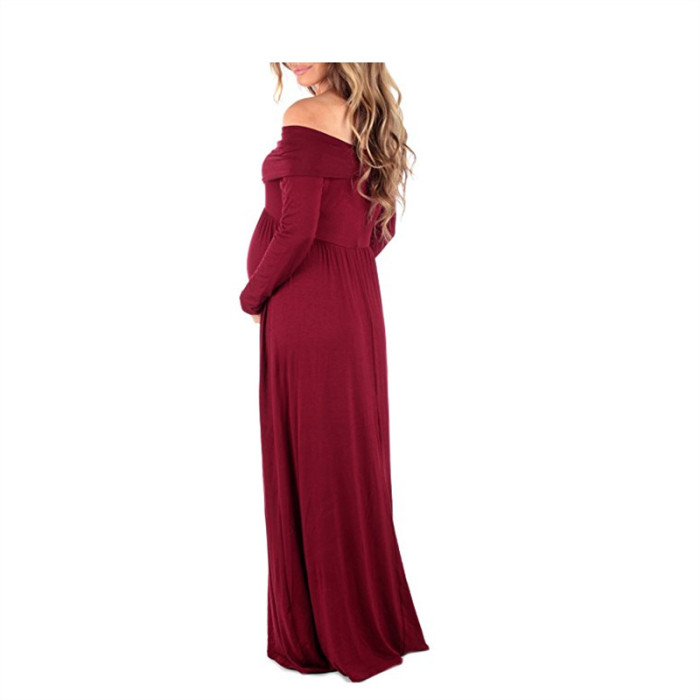 Maternity Dresses Breastfeeding Sexy Party Clothes Maxi Dress Evening Pregnancy Clothing Off shoulder Photo Shoot
