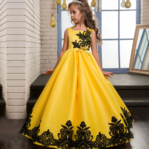 Girls Formal Dresses Girl Party Christmas Princess Dresses Beauty and the beast Girls Halloween Wedding  Long Dress For 10 Years