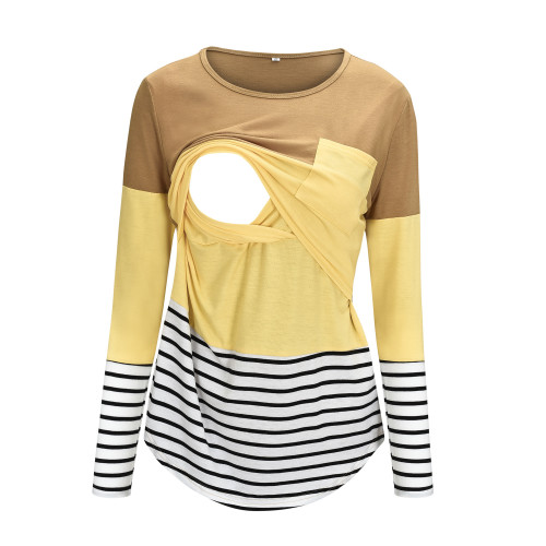 T-shirt For Breastfeeding Mom Ladies Casual Spring Autumn Blouse
