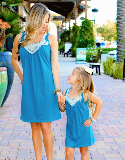 Summer Mom and Daughter Dresses Family Matching Clothes Mommy and Me Clothes