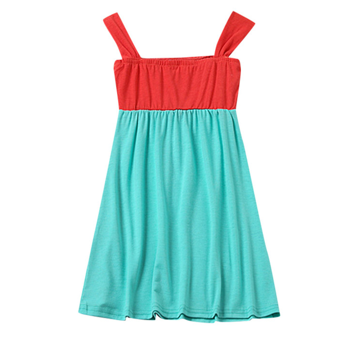 Stylish Bar Adult Baby Family Clothes Mommy Me Mother Baby Girl Daughter Dresses Sleeveless Open