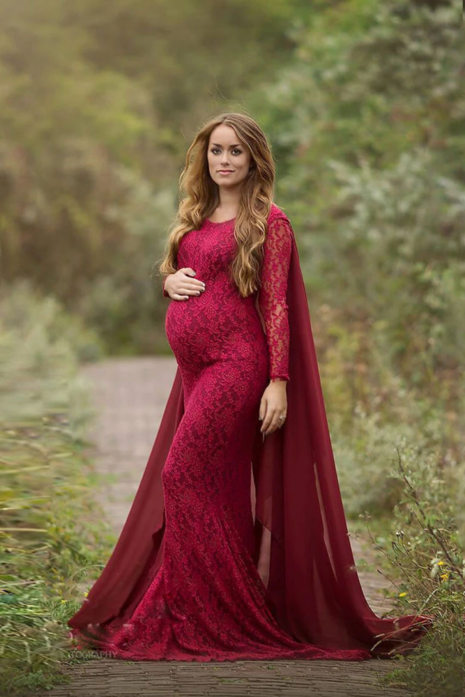 Sexy Maternity Photography Prop Maternity Dresses For Photo Shoot Lace Maxi Gown Clothes 2022 Off Shoulder Women Pregnancy Dress