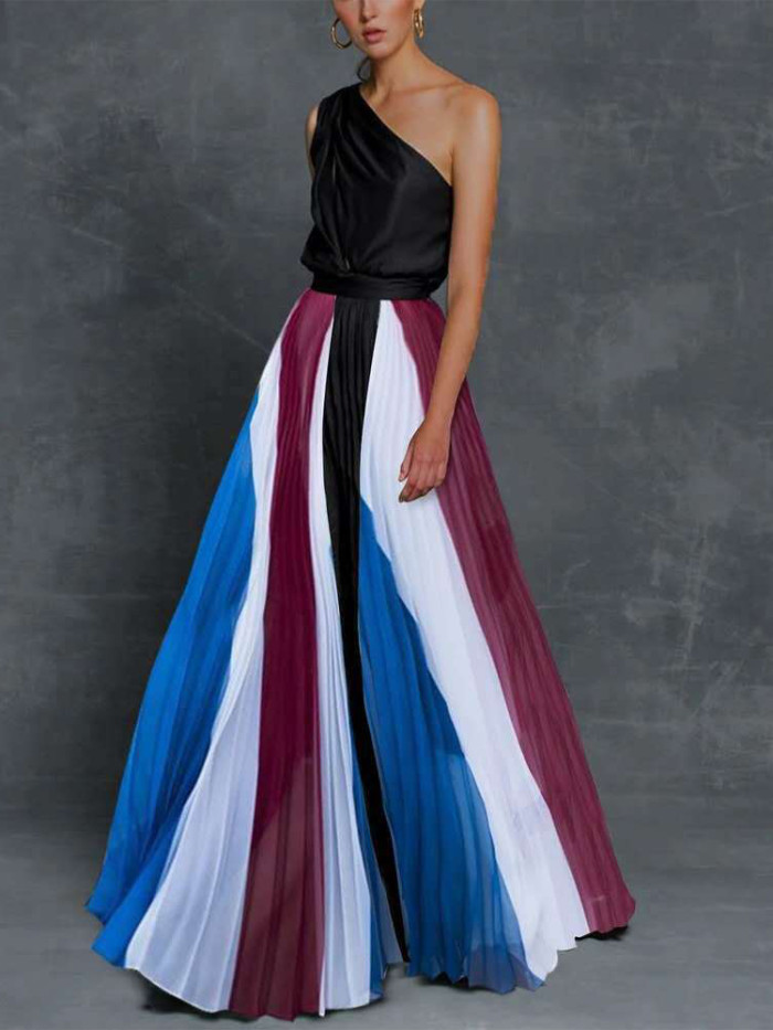 Elegant One Shoulder Draped Beach Wedding Guest Dresses