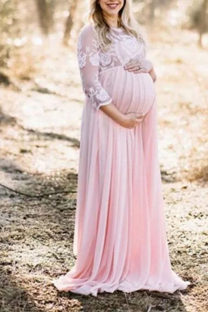 Lace Maternity Dresses for Photo Shoot Sexy Gown Pregnancy Clothes Baby Showers Party Sexy Pregnant Woman Maxi Gown Dresses