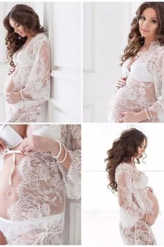 Maternity Photography Props Clothes Pregnancy Dresses For Pregnant Women Clothing Photo Shoot White Black Lace Dress
