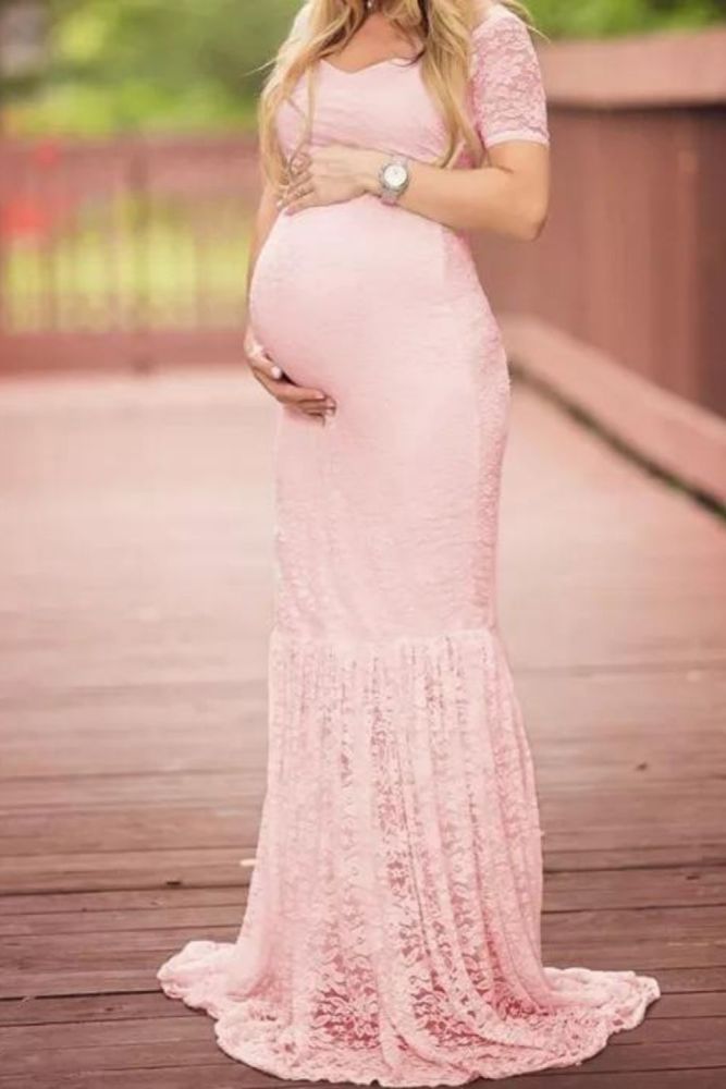New Mermaid Skirt Maternity Dresses Lace Long Sleeve Photography Sexy Photo Props Shoot Maxi Gown Pregnant Pregnancy Women Dress
