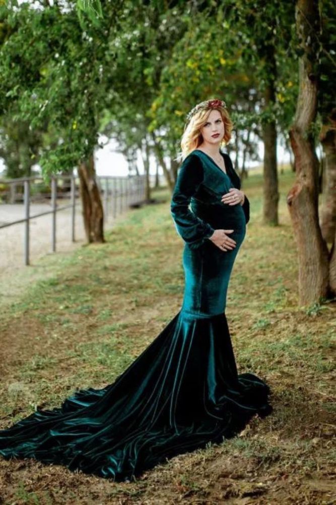 Maternity Gown Lace Maxi Dress Pregnant Women Clothes Photography Pregnancy Dress Maternity Dresses Photo Long Sleeve Shoot
