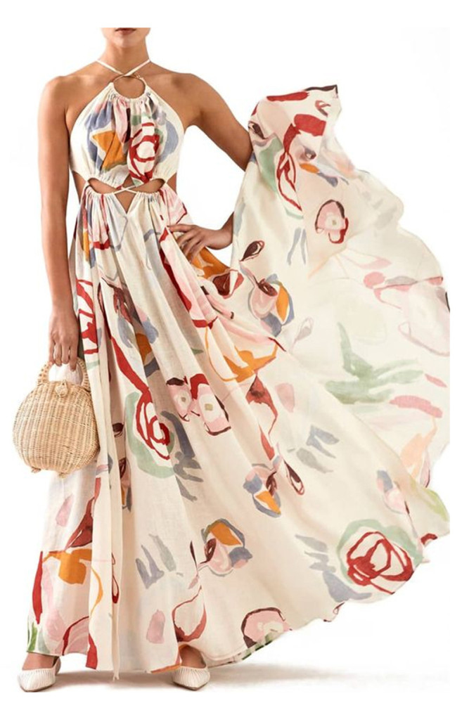 New Sling Patchwork Print Fashion Party Wedding Guest Dresses