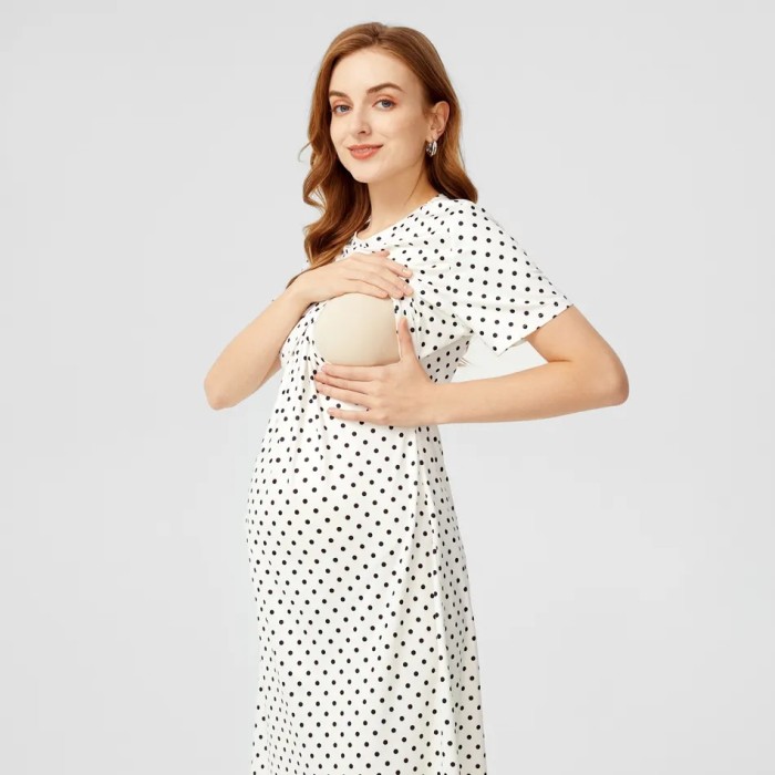 Maternity Dresses Pregnancy Clothes Striped Long Sleeves  Basic Dresses