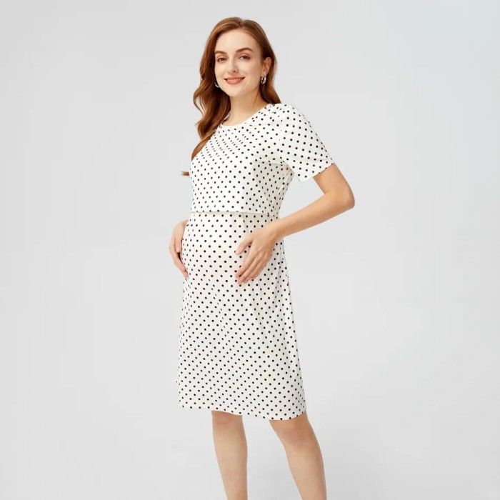 Maternity Dresses Pregnancy Clothes Striped Long Sleeves  Basic Dresses
