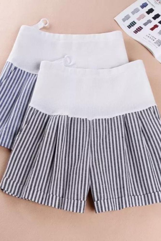Summer Casual Thin Maternity Shorts High Elastic Waist Stomach Lift Pregnant Cotton Shorts