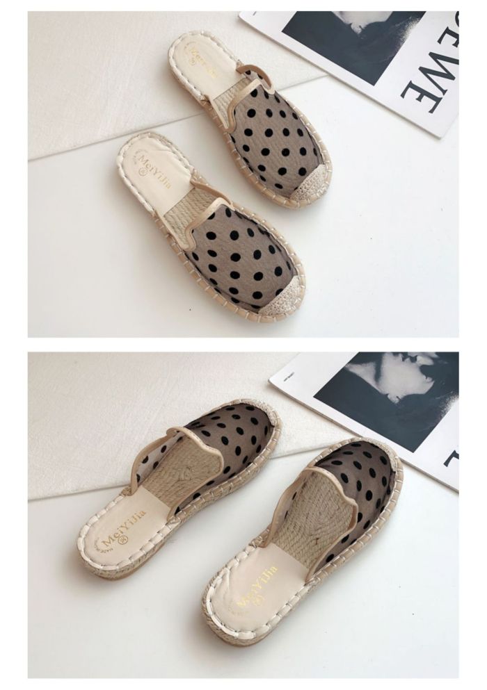 New Woven Bottom Shallow Mouth Mesh Breathable Casual  Flat shoes