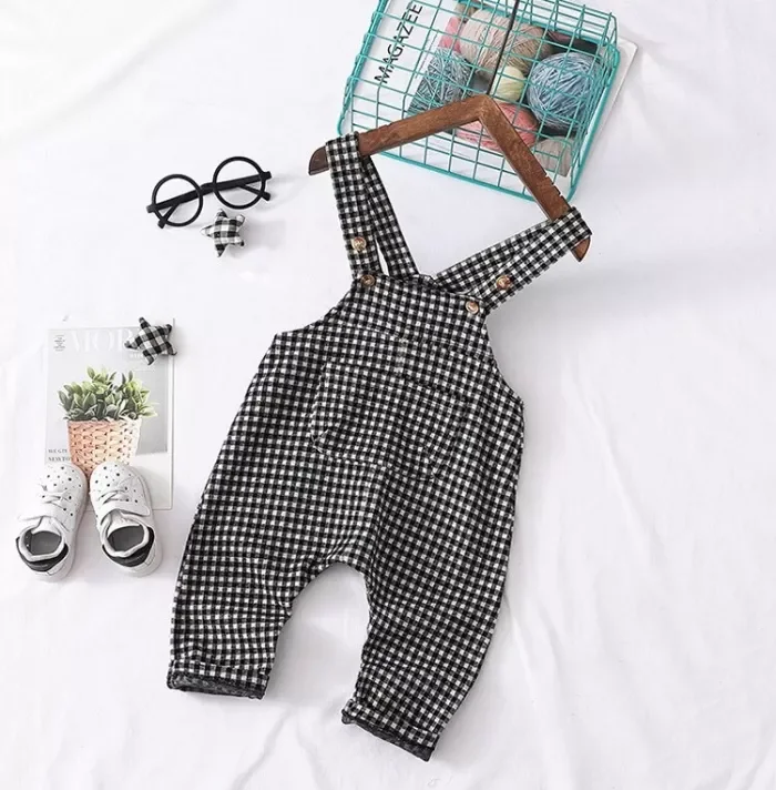 Baby Boy Clothes Autumn Toddler Girl Jumpsuit Cotton Baby Boy Plaid Overalls Kids Girls Overalls Girl Knitted Pants