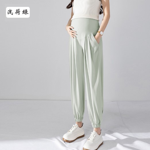 Lightweight Soft Maternity Pants Solid Color Legging Casual  Maternity Pants