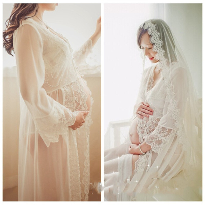 Maternity Lace Sexy  Photoshoot Gowns Dress