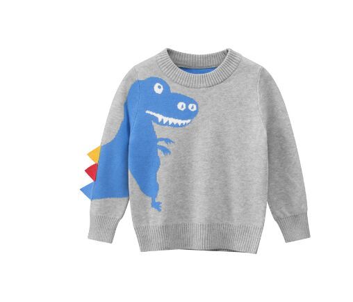 Autumn Spring Boys Sweatshirt Hoodies Cartoon Dinosaur Long Sleeve Pullover Top Shirt Cool Toddler Children Clothes