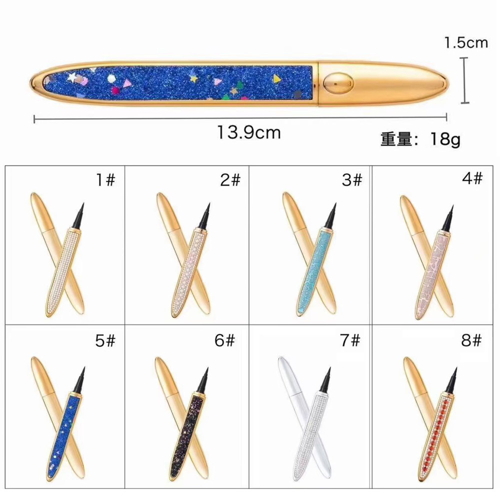 Black&Clear Diamond Magic Self adhesive Liquid Eyeliner Pencil Magnet-free Glue-free Waterproof