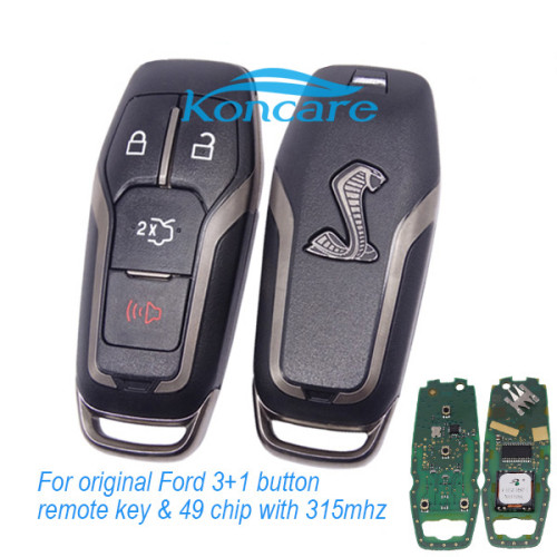 For original Ford 3+1 button remote key with 49 chip with 315mhz