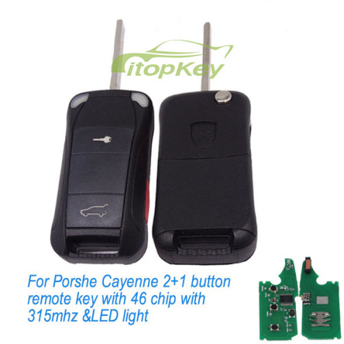 For Porsche Cayenne 2+1B remote key with 46 chip with 315mhz / 433mhz