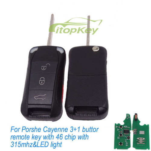 For Porsche Cayenne 3+1 button remote key with 46 chip with 315 mhz / 433mhz