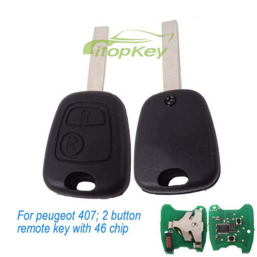 For peugeot 407; 2 button remote key with PCF7961 46 chip